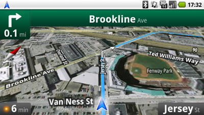 Google Maps Navigation - Satellite View
